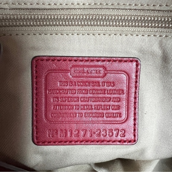 Coach Pinnacle Harper Satchel Bag with Detachable Shoulder Strap, Red Lizard - Picture 2 of 16